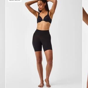 Spanx Seamless Power Series Mid Thigh Short Black Size XL